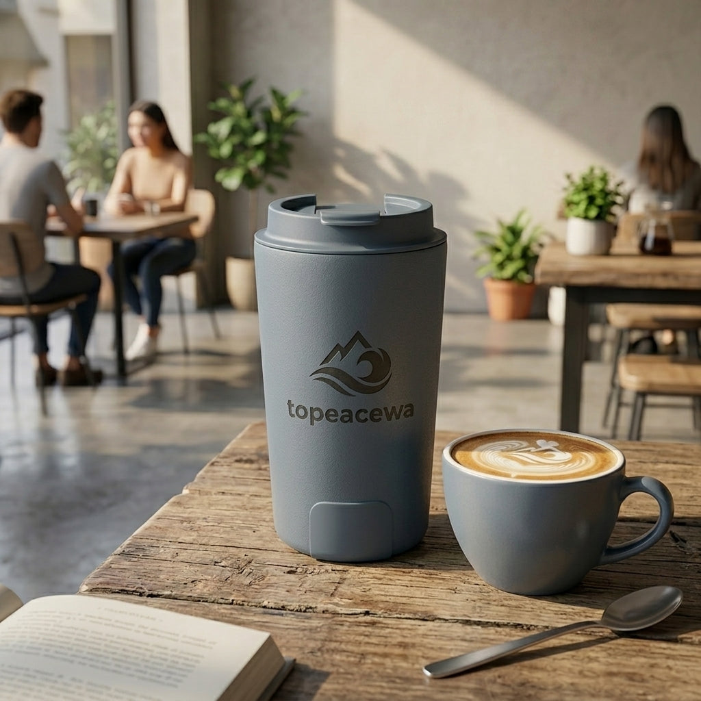 Topeacewa TrueTaste Ceramic Coffee Traveler | 16 oz Insulated Pure Taste Mug