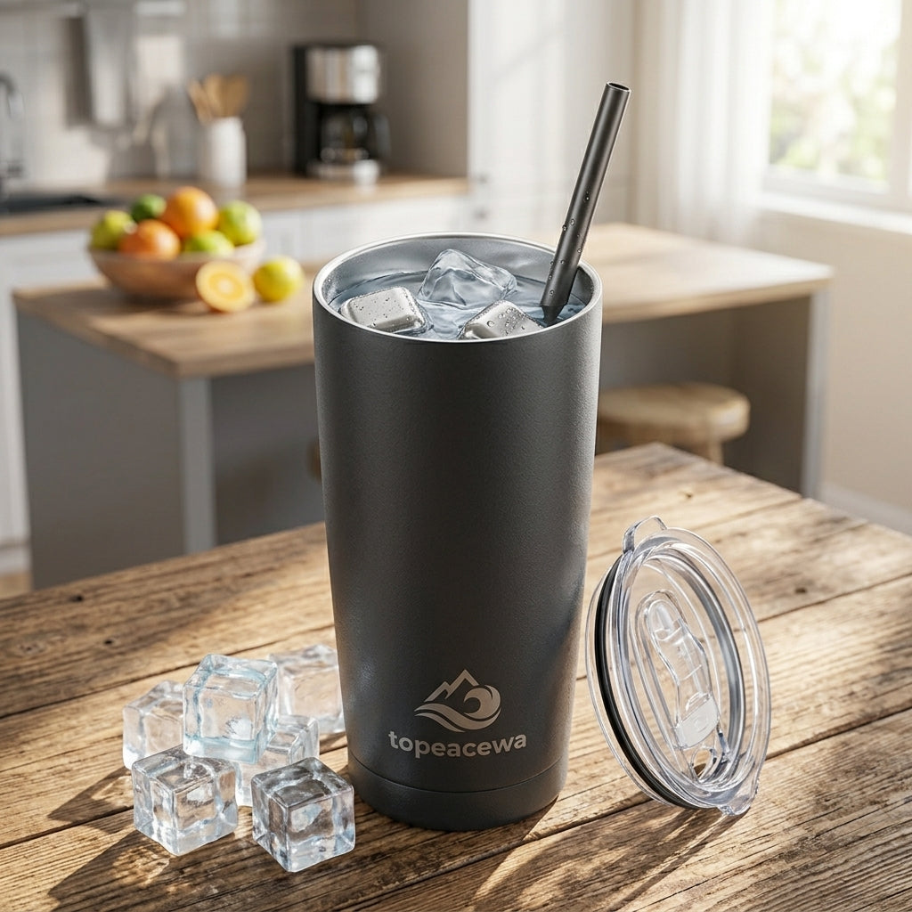 Topeacewa ApexFlow 48H Insulated Vacuum Tumbler with Sip-Thru Straw Lid