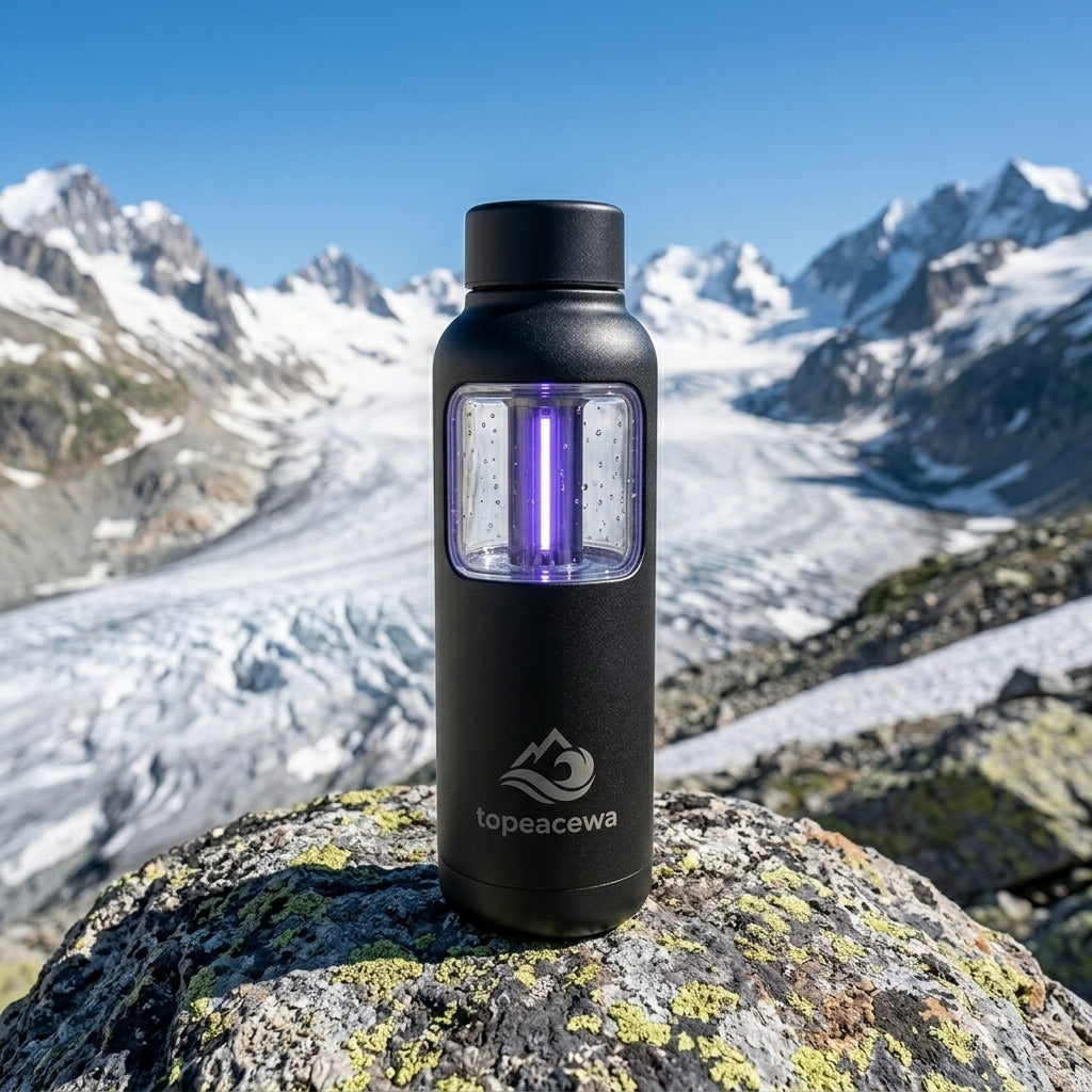 Topeacewa Wild-Tech 1.0 UVC Self-Cleaning Water Purifier Flask | 750ml Field-Tested Tactical Bottle