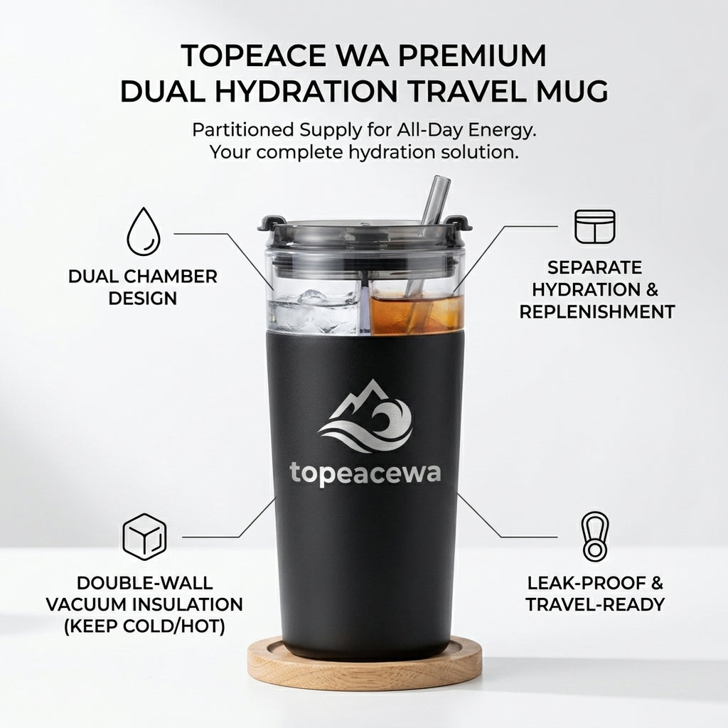 Topeacewa DualFlow 2-in-1 Insulated Travel Tumbler